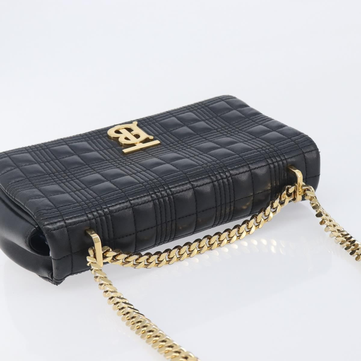 Burberry Lola Wallet On Chain Quilted Leather Black Leather Crossbody Bag Bag (Pre-Owned)
