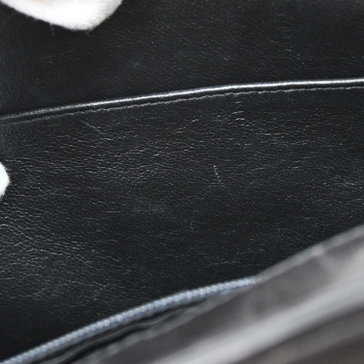 Chanel Vintage Chain Tote Quilted Lambskin Black Leather Tote Bag Bag (Pre-Owned)