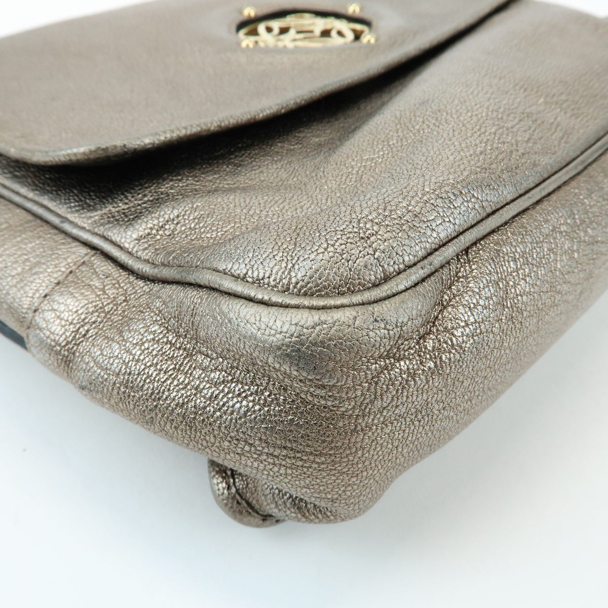 Loewe Shoulder Bag Leather Silver Leather Shoulder Bag Bag (Pre-Owned)