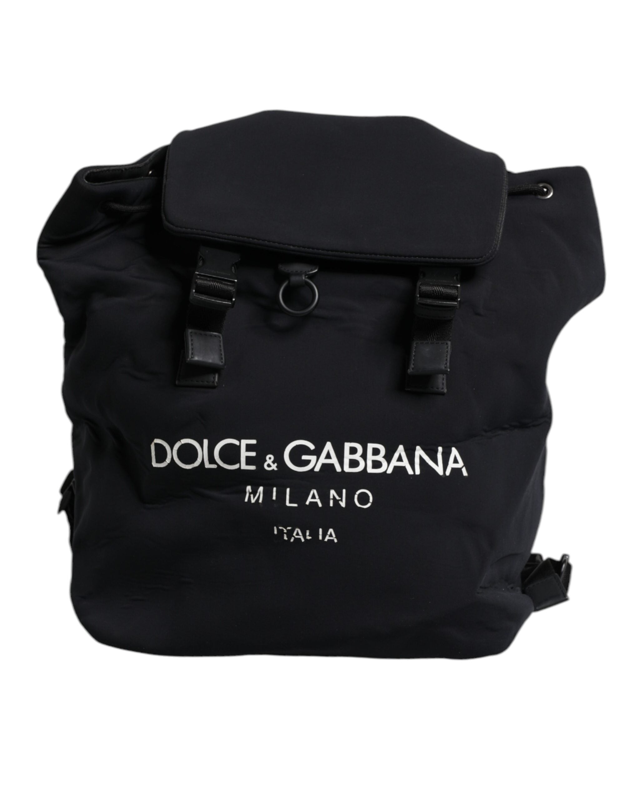 Dolce & Gabbana Black Neoprene Nylon DG Logo School Backpack Men's Bag (Pre-Owned)
