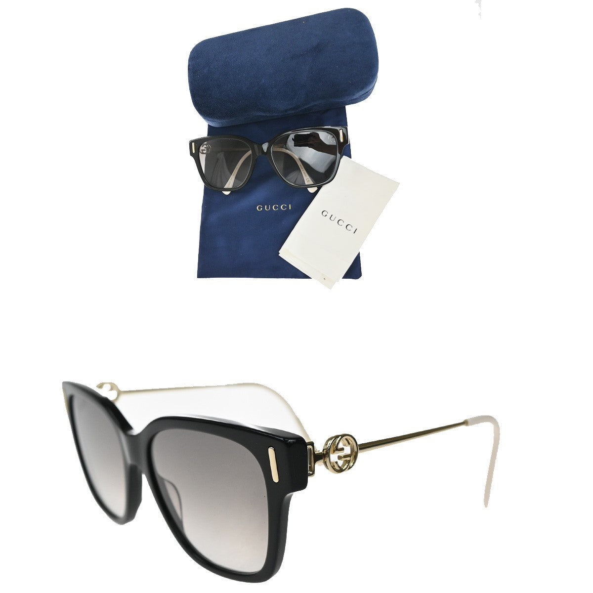 Gucci Eyewear Interlocking G Sunglasses Black Plastic_Glass Sunglasse Accessory (Pre-Owned)