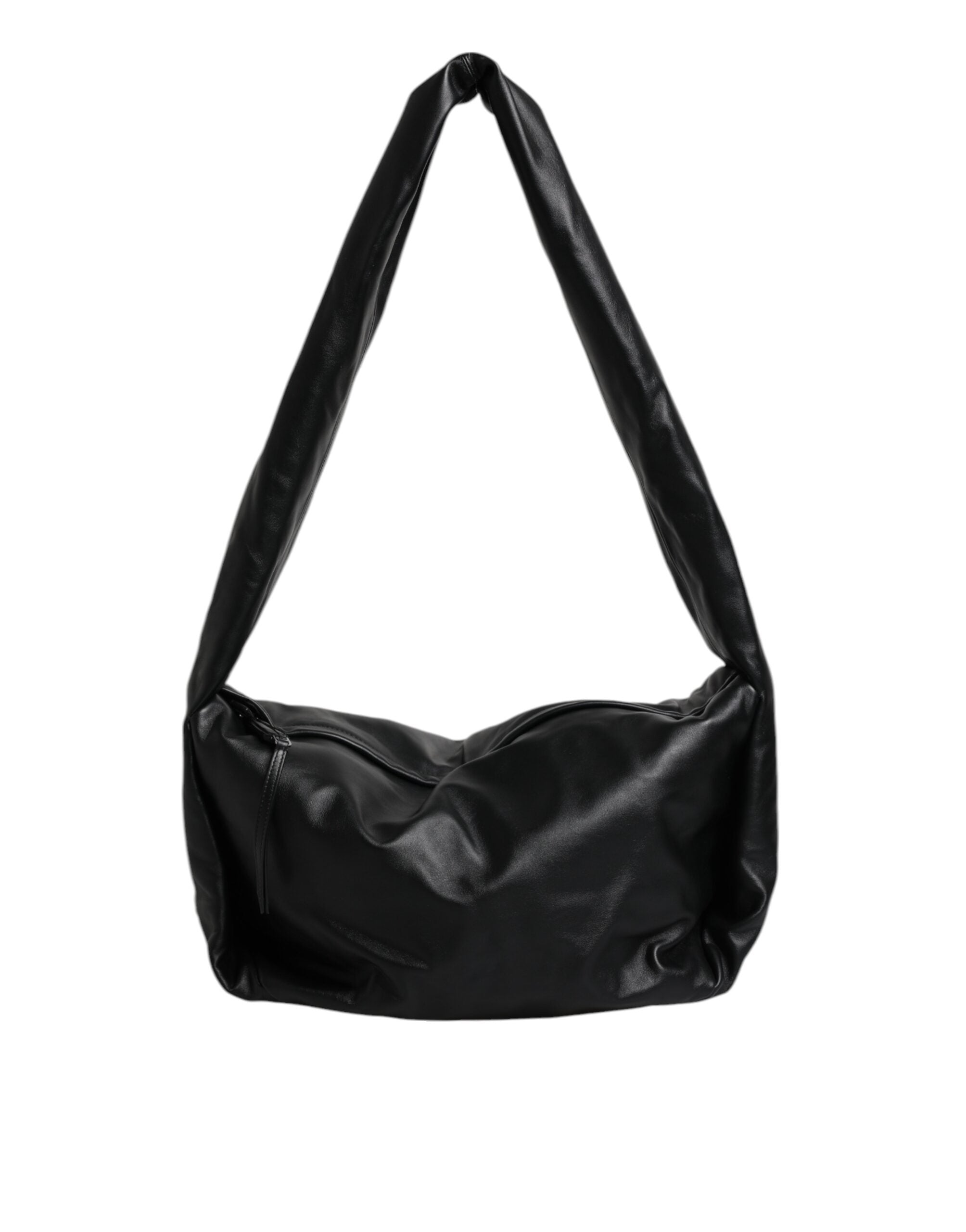 Dolce & Gabbana Black Leather Logo Plaque Shoulder Women's Bag (Pre-Owned)