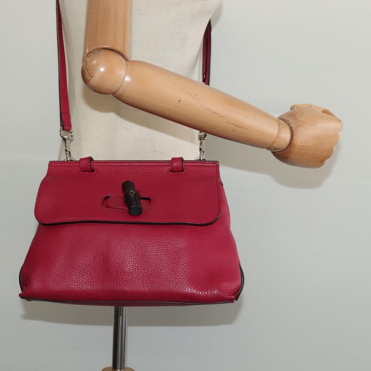 Gucci Bamboo Daily Top Handle Leather Pink Leather Handbag (Pre-Owned)