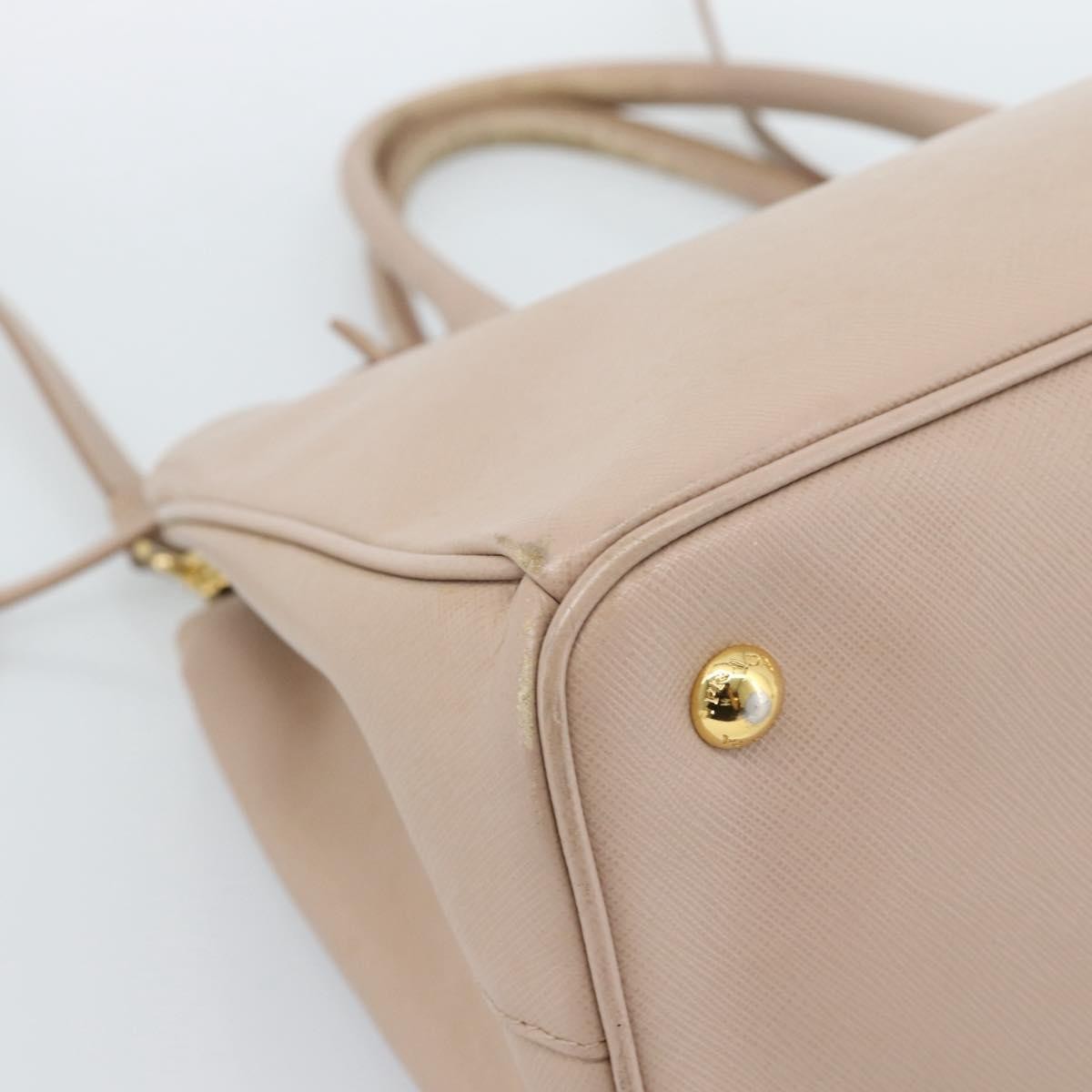 Prada Gardener's Saffiano Leather Beige Leather Tote Bag Bag (Pre-Owned)