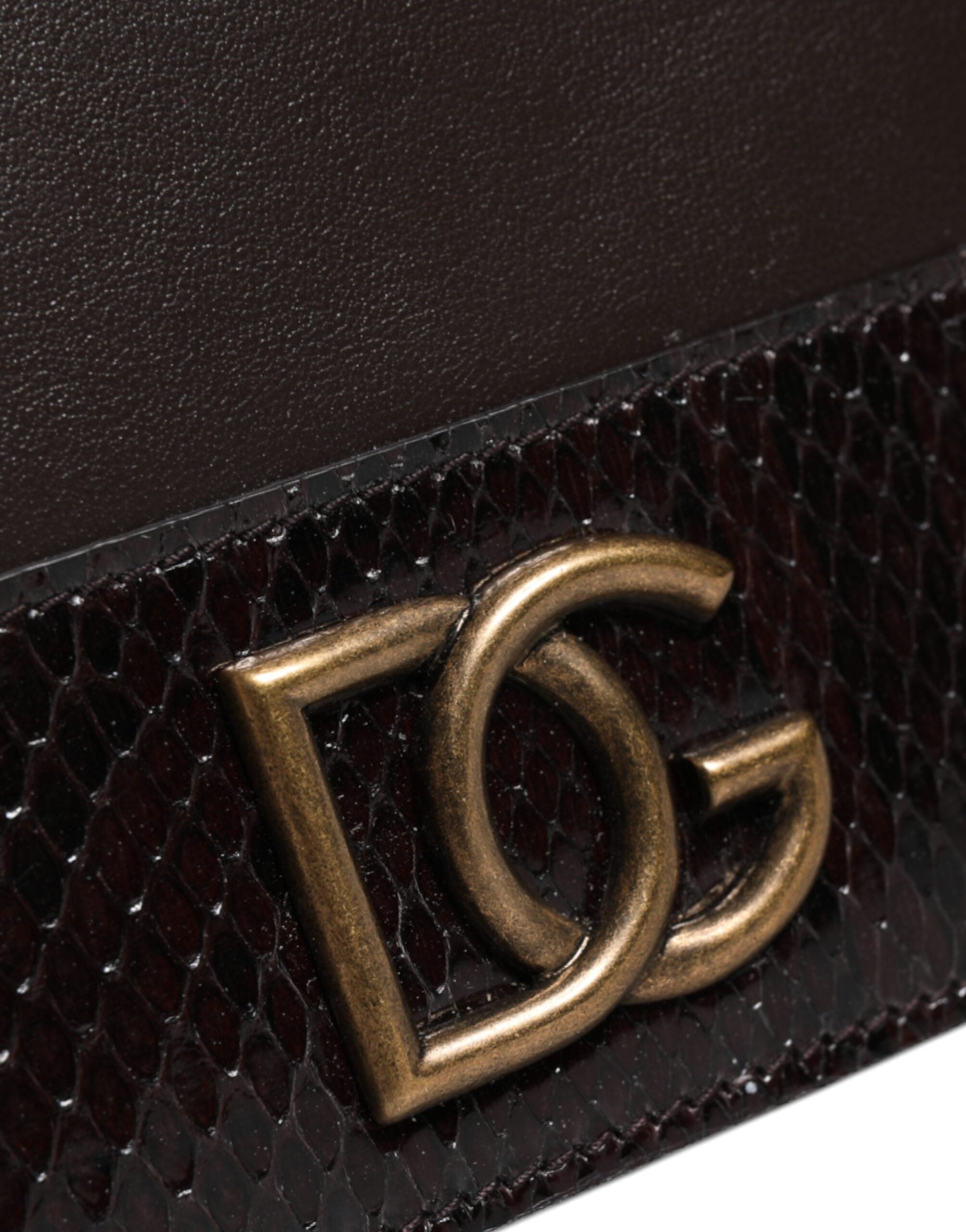 Dolce & Gabbana Brown Leather Bifold DG Logo Cardholder Sling Strap Women's Wallet