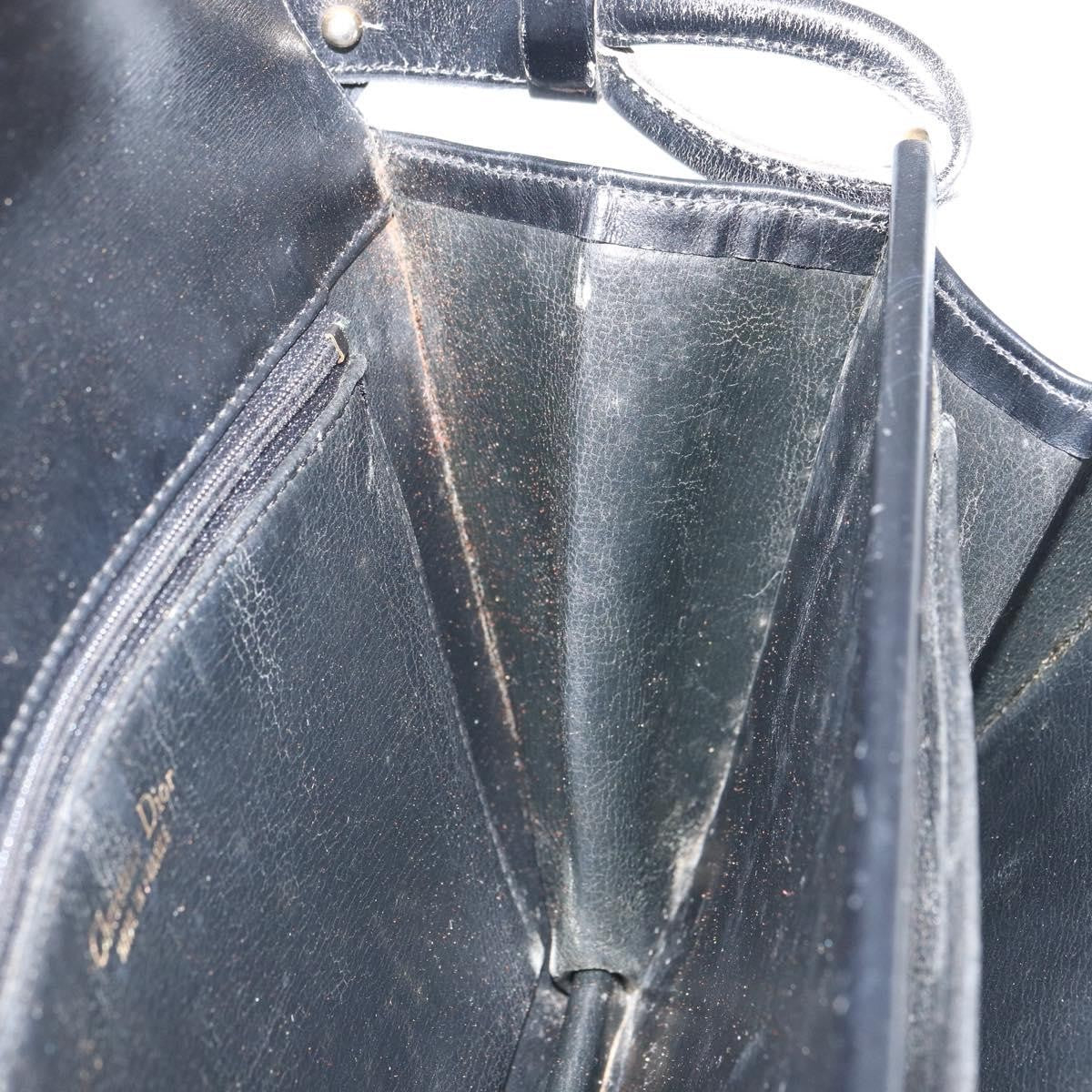 Christian Dior Shoulder Leather Black Leather Shoulder Bag Bag (Pre-Owned)