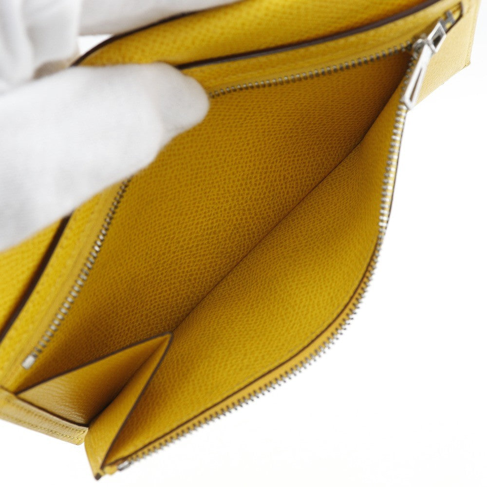 Hermes Bearn Epsom Yellow Leather Wallets Accessory (Pre-Owned)