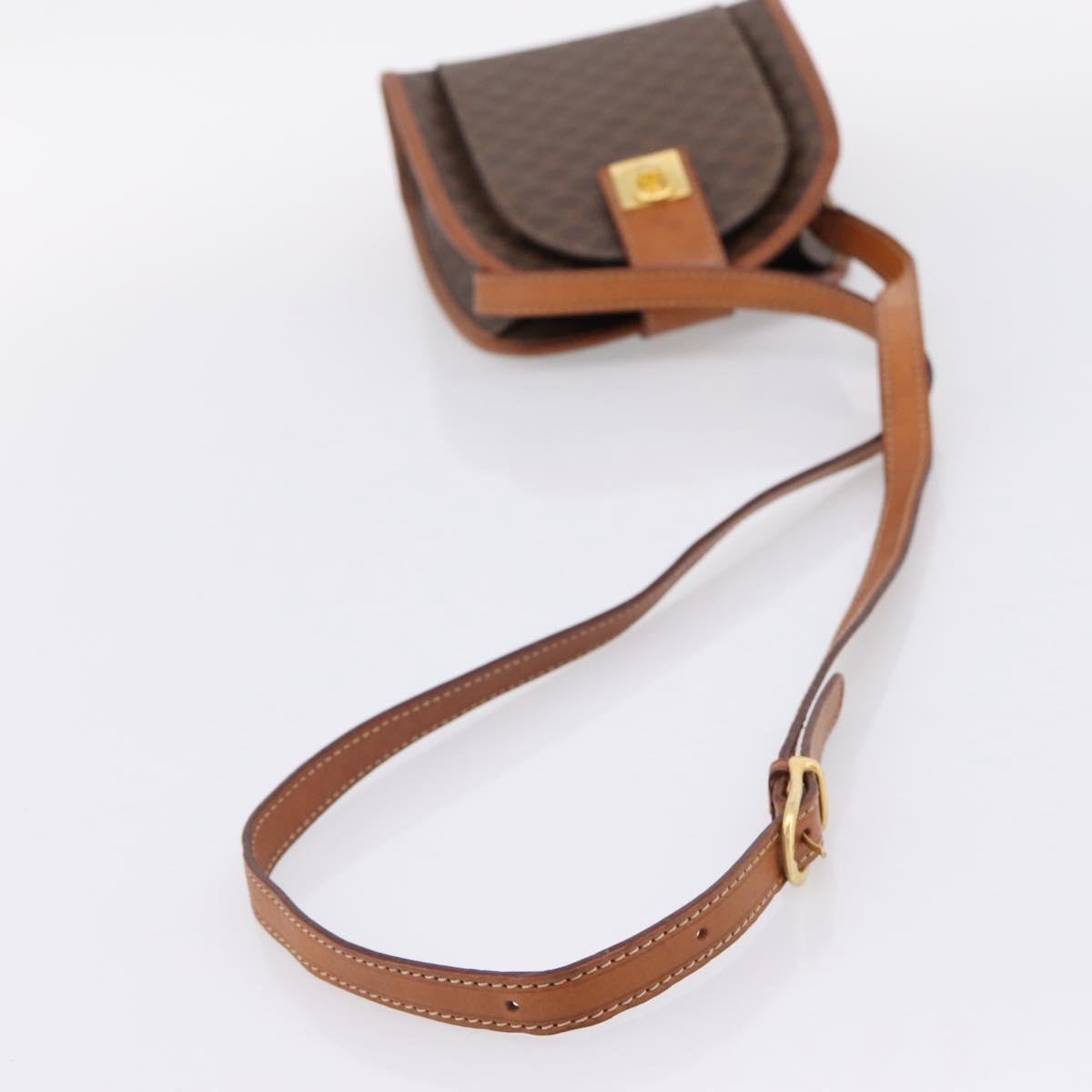 Celine Macadam Shoulder Canvas Brown Canvas Crossbody Bag Bag (Pre-Owned)
