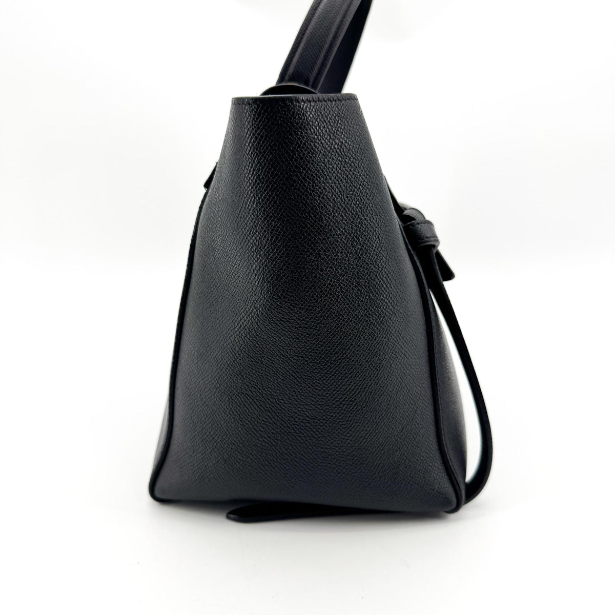 Celine Belt Calfskin Black Leather Handbag (Pre-Owned)