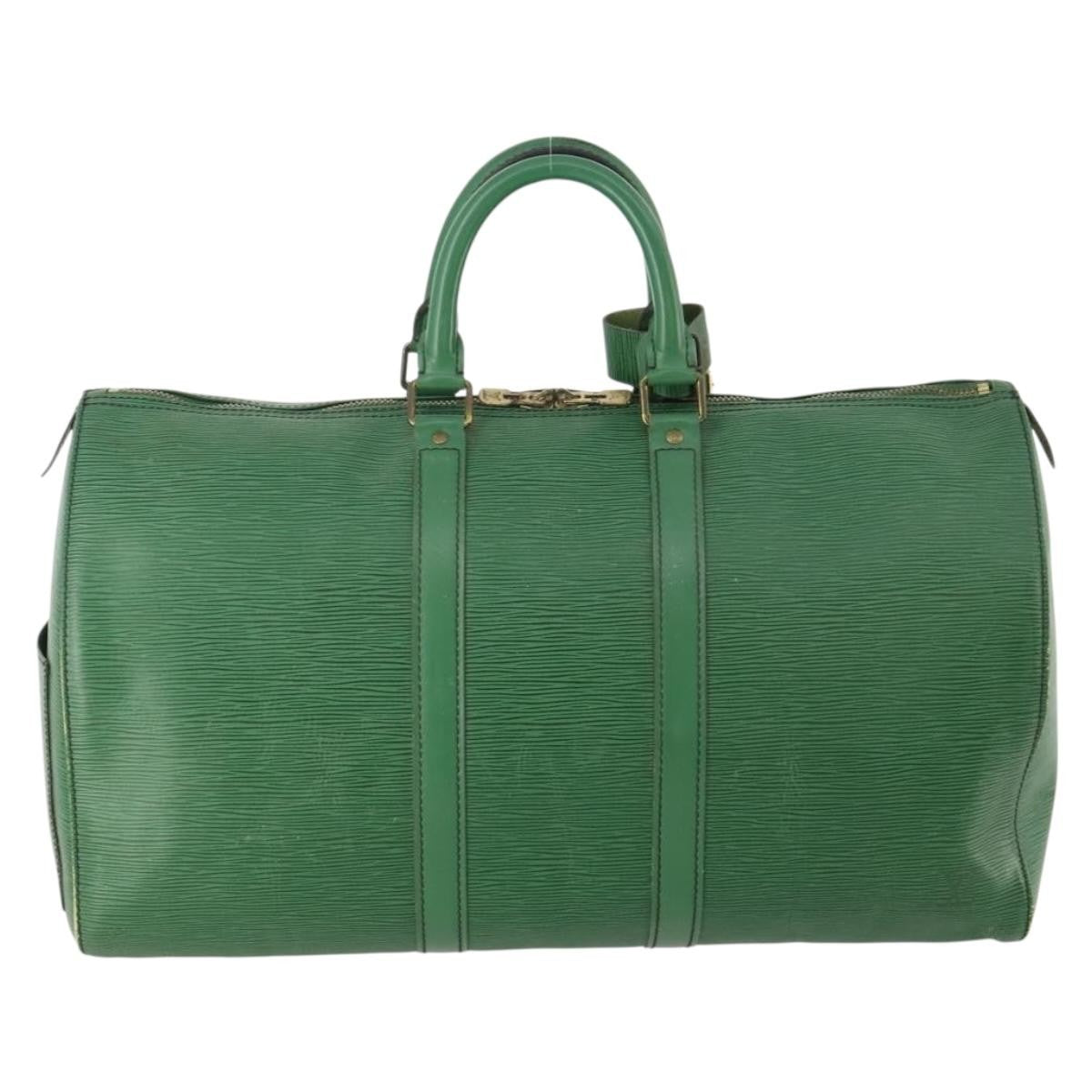 Louis Vuitton Keepall Epi Leather Green Leather Travel Bag Bag (Pre-Owned)