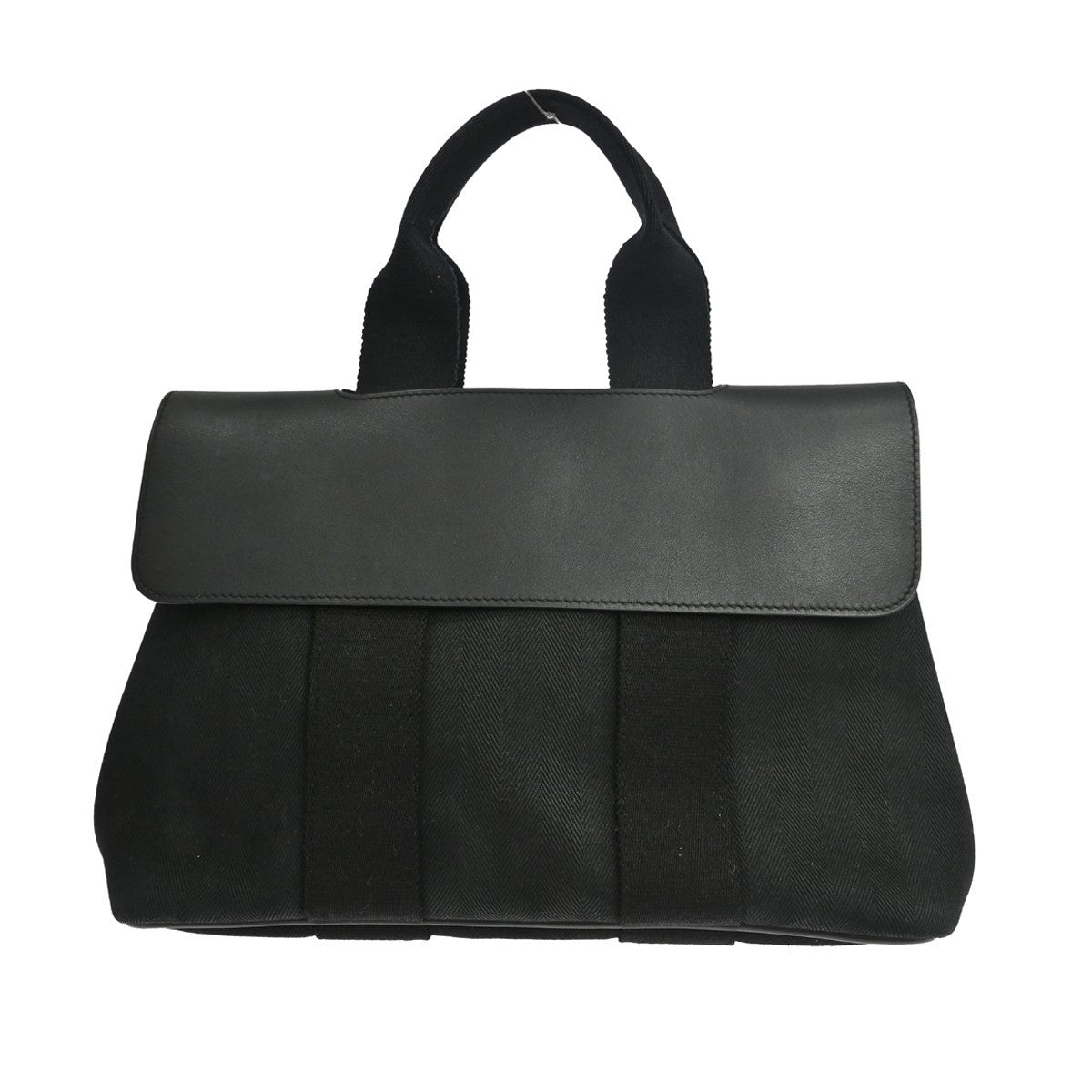 Hermes Valparaiso Toile And Leather Black Canvas Handbag (Pre-Owned)