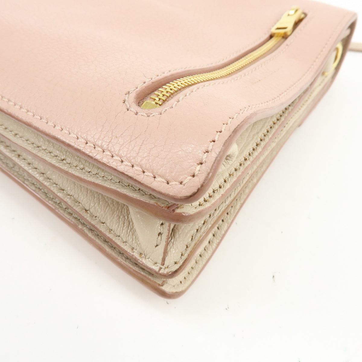 Miu Miu Madras Convertible Compartment Top Handle Leather Pink Leather Handbag (Pre-Owned)