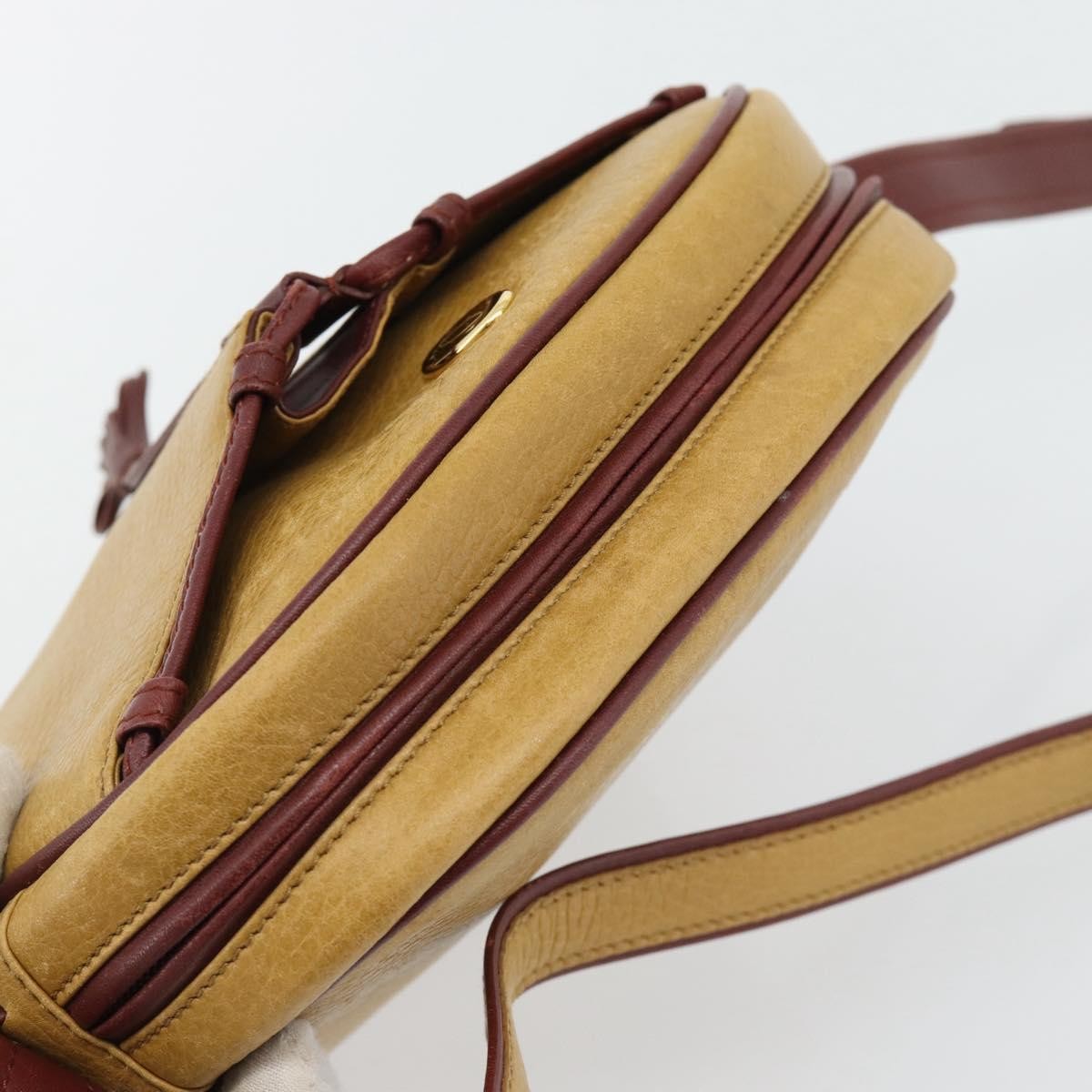 Cartier Tasseled Must De Cartier Leather Yellow Leather Shoulder Bag Bag (Pre-Owned)