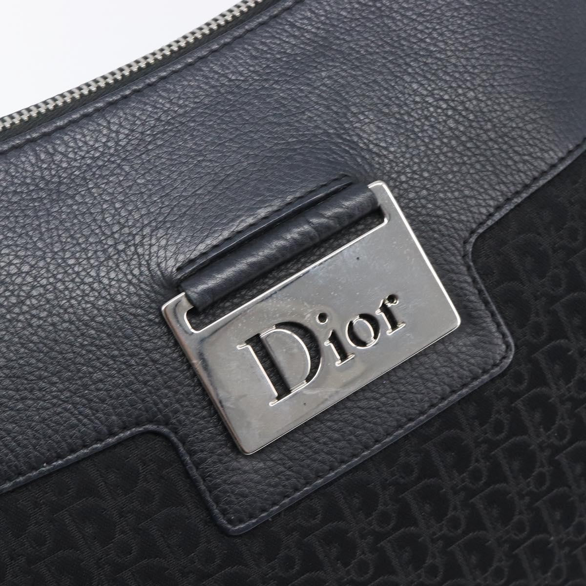 Christian Dior Vintage Street Chic Messenger Diorissimo Canvas And Leather Black Canvas Handbag (Pre-Owned)
