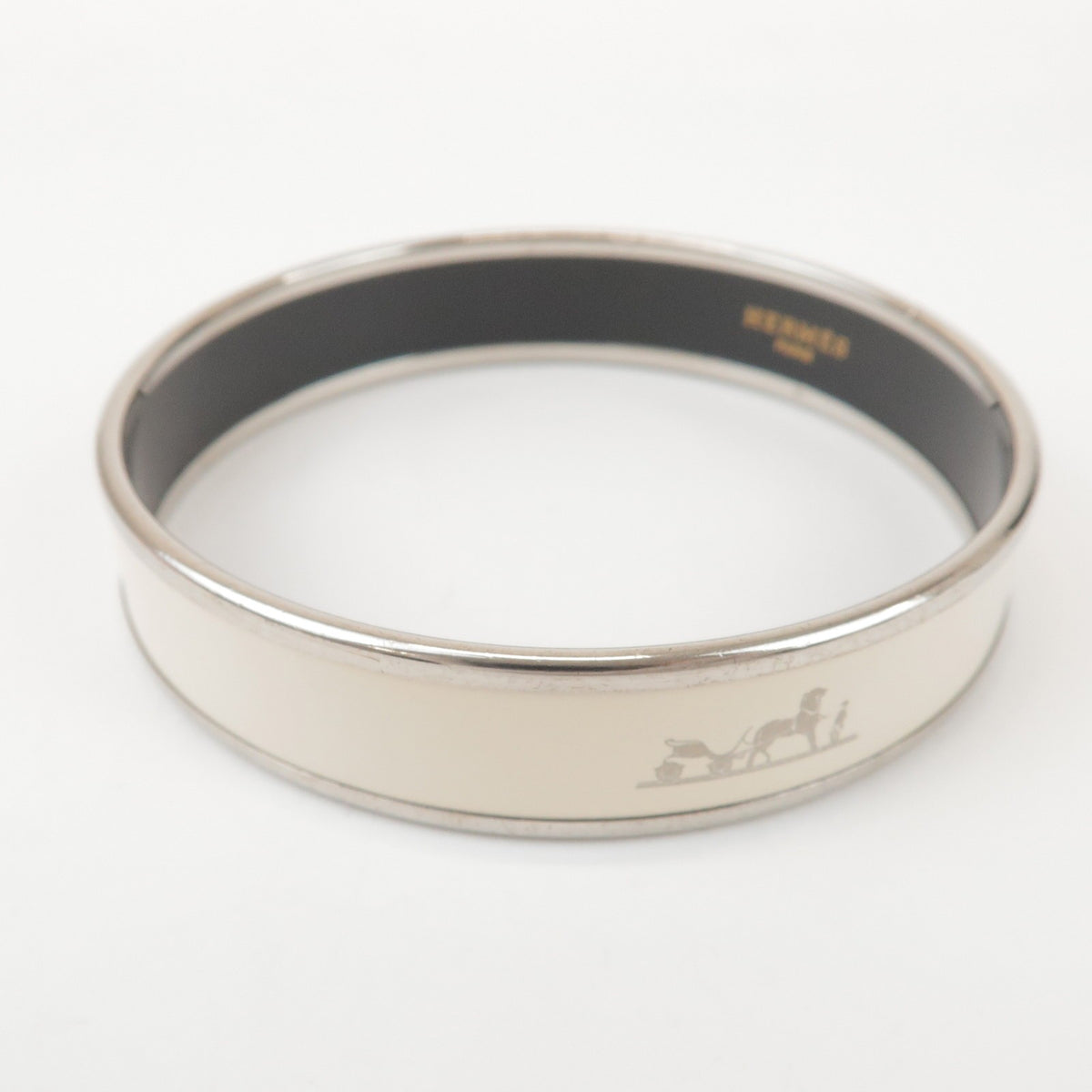 Hermes Caleche Bangle Enamel Silver Silver_Plated Bracelet Jewelry (Pre-Owned)