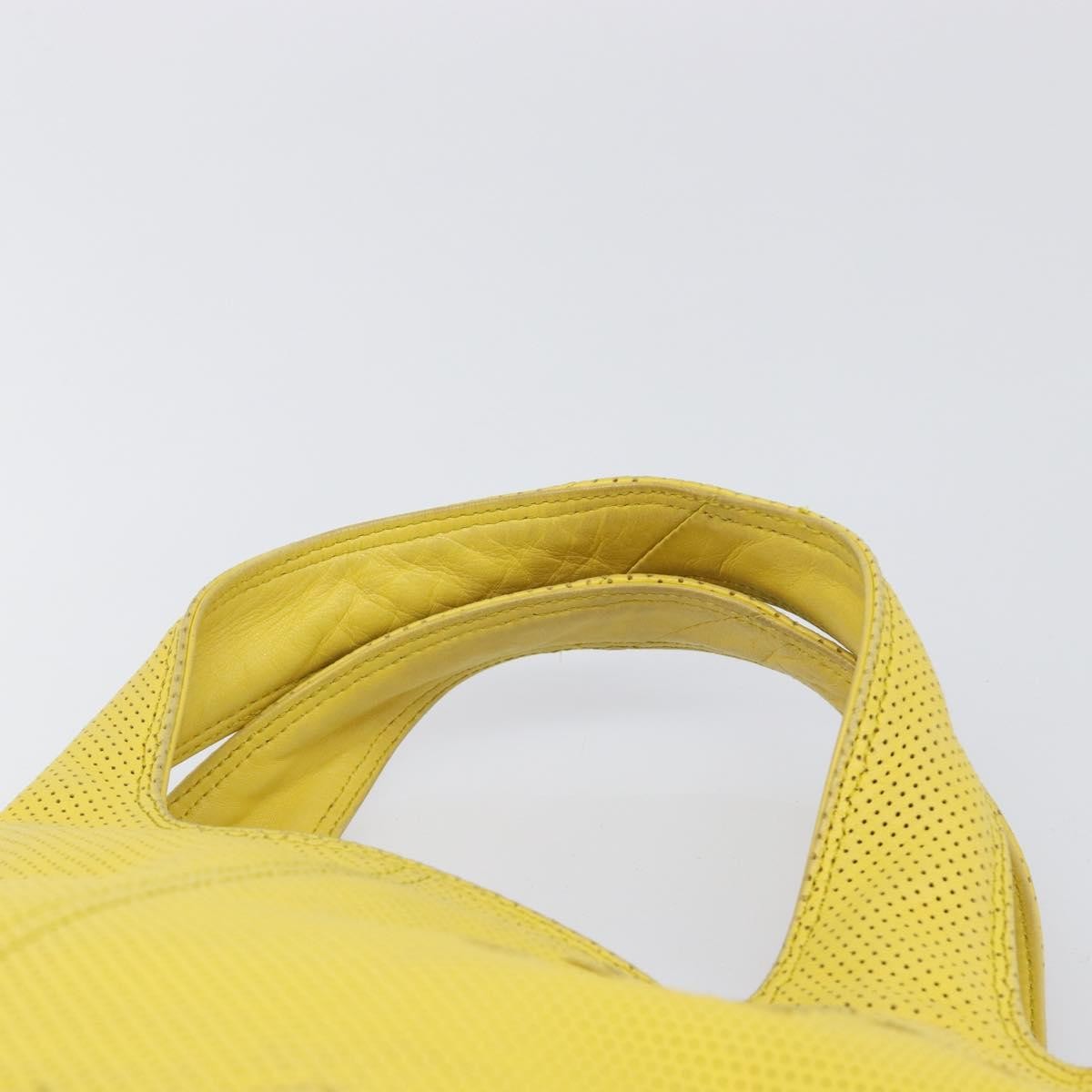 Bottega Veneta Tote Perforated Intrecciato Yellow Leather Tote Bag Bag (Pre-Owned)