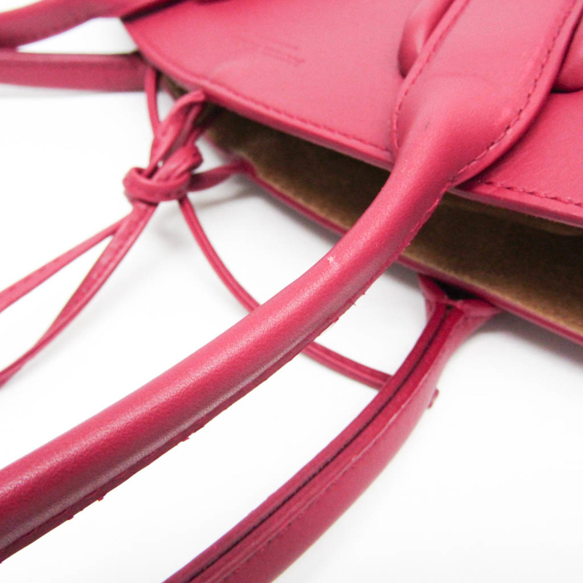 Bottega Veneta Basket Tote Leather Pink Leather Tote Bag Bag (Pre-Owned)