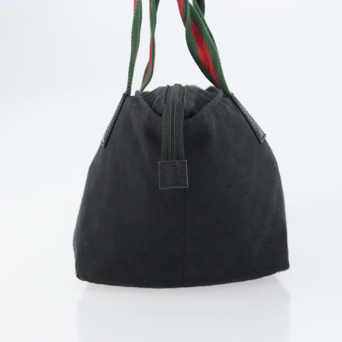 Gucci Web Zip Tote Gg Canvas And Leather Black Canvas Tote Bag Bag (Pre-Owned)