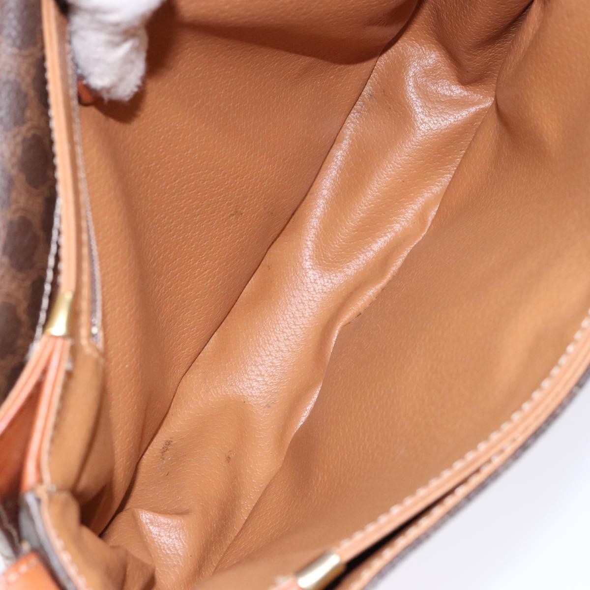 Celine Macadam Shoulder Pvc Leather Brown Canvas Bag (Pre-Owned)