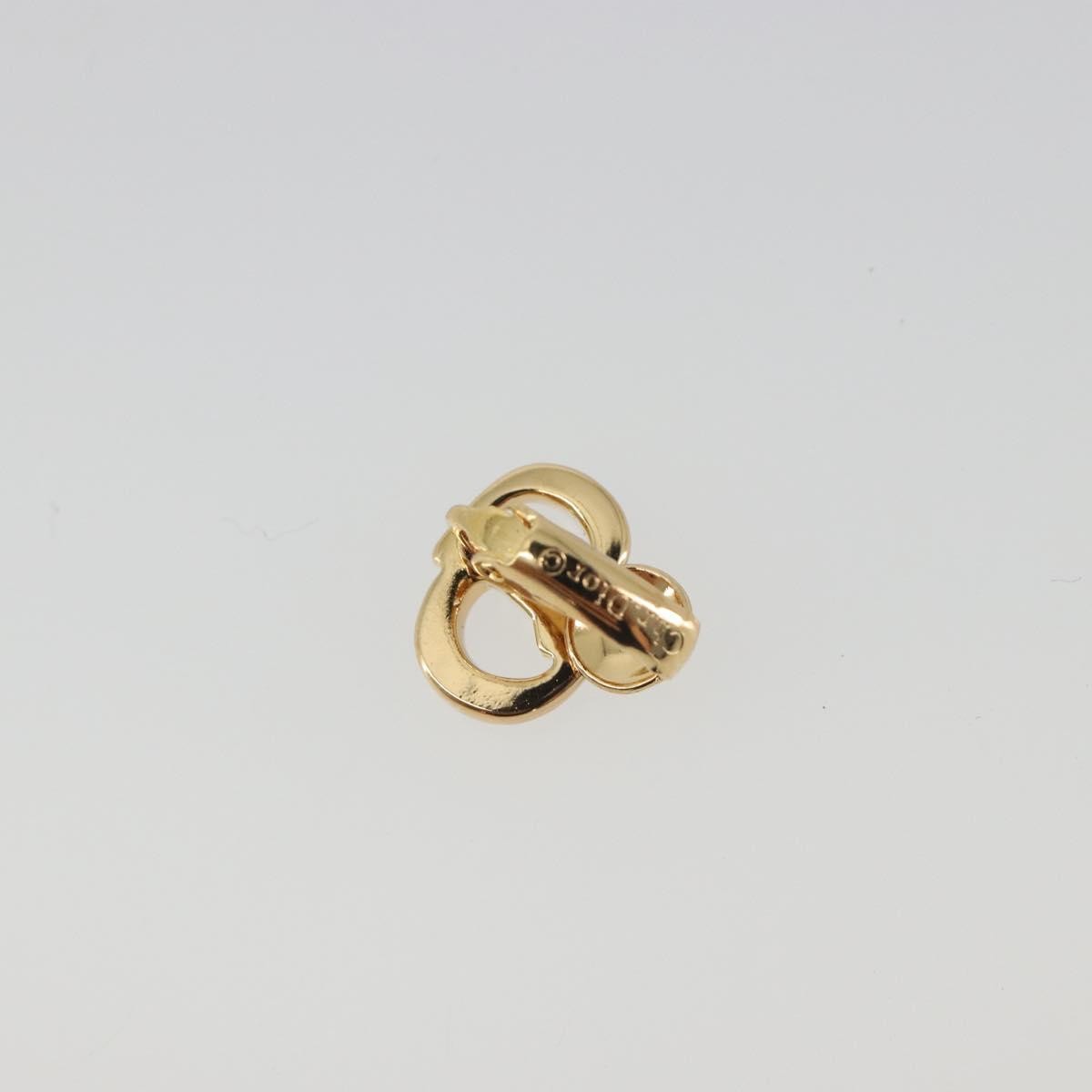 Christian Dior Vintage Cd Logo Grooved Earrings Metal Gold Metal Earrings Jewelry (Pre-Owned)