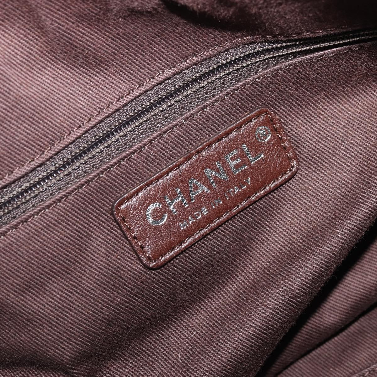 Chanel Sport Line Bowler Quilted Leather Beige Leather Handbag (Pre-Owned)