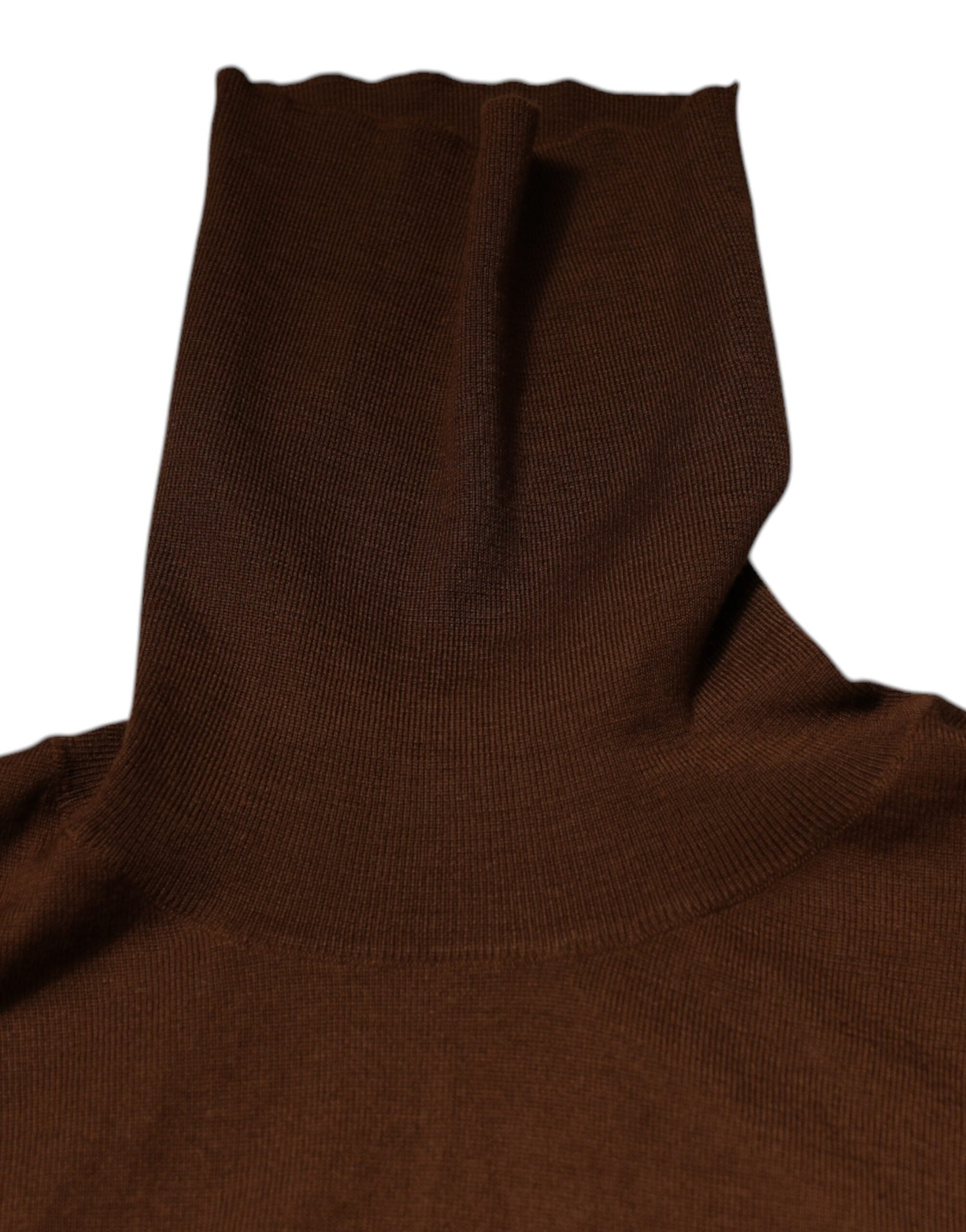 Dolce & Gabbana Brown Cashmere Turtleneck Pullover Men's Sweater (Pre-Owned)