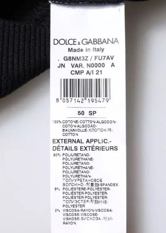 Dolce & Gabbana Black Cotton Sleeveless Round Neck Tank Men's T-shirt