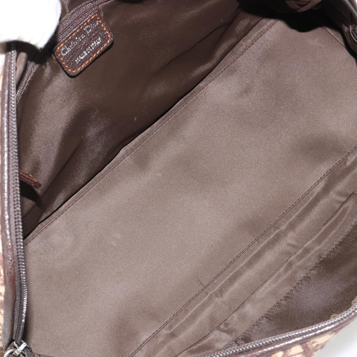 Christian Dior Vintage Cd Trotter Canvas Brown Canvas Handbag (Pre-Owned)