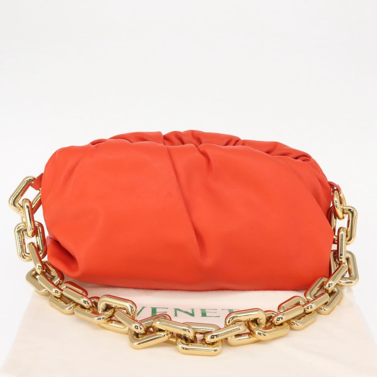 Bottega Veneta The Chain Leather Orange Leather Clutche & Pouche Bag (Pre-Owned)