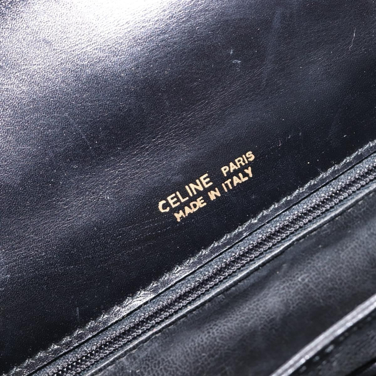 Celine Horse Carriage Leather Black Leather Shoulder Bag Bag (Pre-Owned)