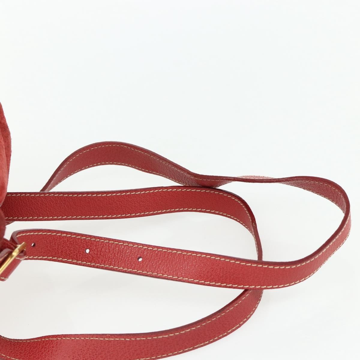 Gucci Gucci Bamboo Daim Red Suede Backpack Bag (Pre-Owned)