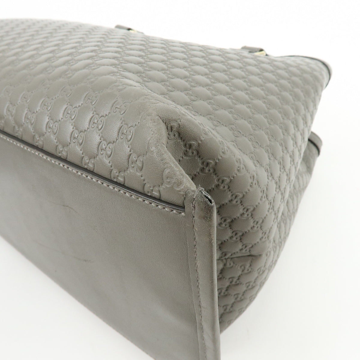 Gucci Zip Pocket Soft Microguccissima Leather Gray Leather Tote Bag Bag (Pre-Owned)