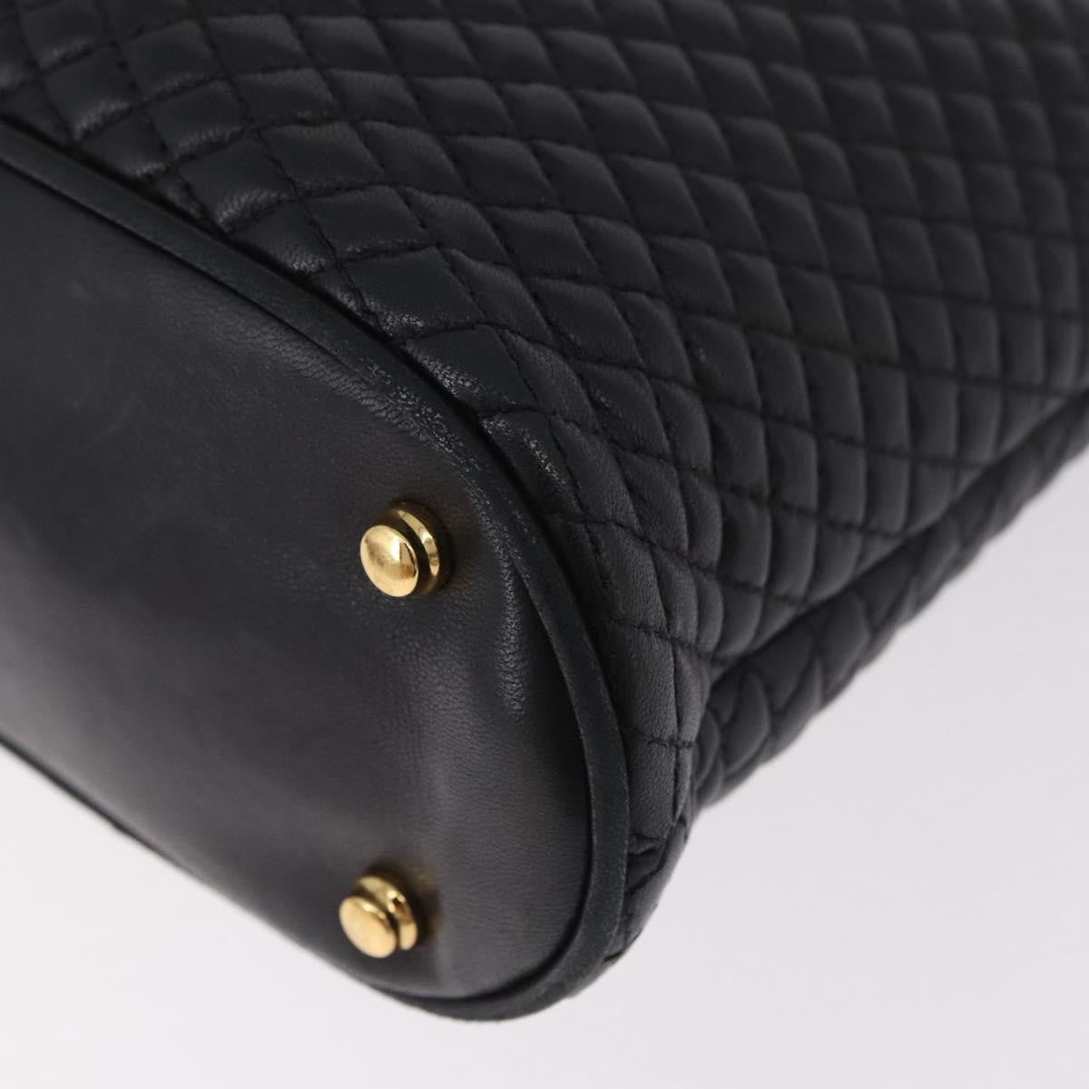 Bally Vintage Chain Quilted Leather Black Leather Shoulder Bag Bag (Pre-Owned)