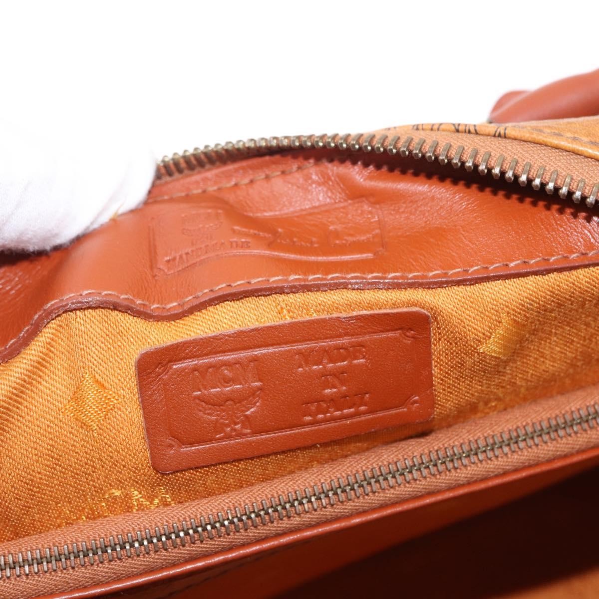 MCM Visetos Logogramme Leather Brown Leather Handbag (Pre-Owned)