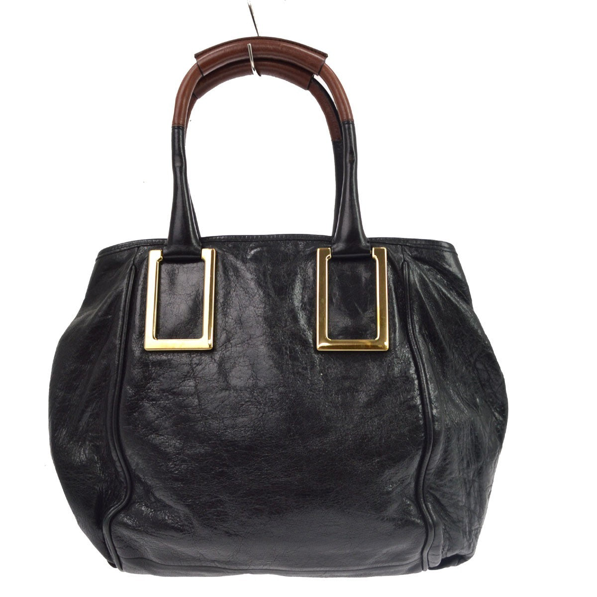 Chloe Ethel Leather Black Leather Handbag (Pre-Owned)