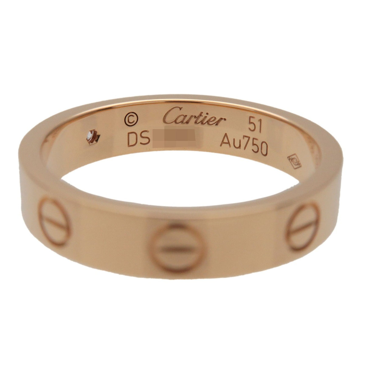 Cartier Love Wedding Band 1 Diamond 18K Rose Gold With Diamond Gold Yellow_Gold Ring Jewelry (Pre-Owned)