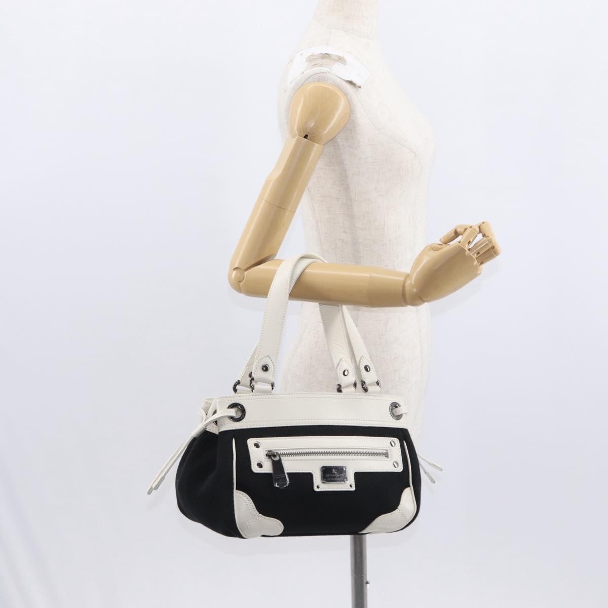 Burberry Vintage Canvas Black Canvas Handbag (Pre-Owned)