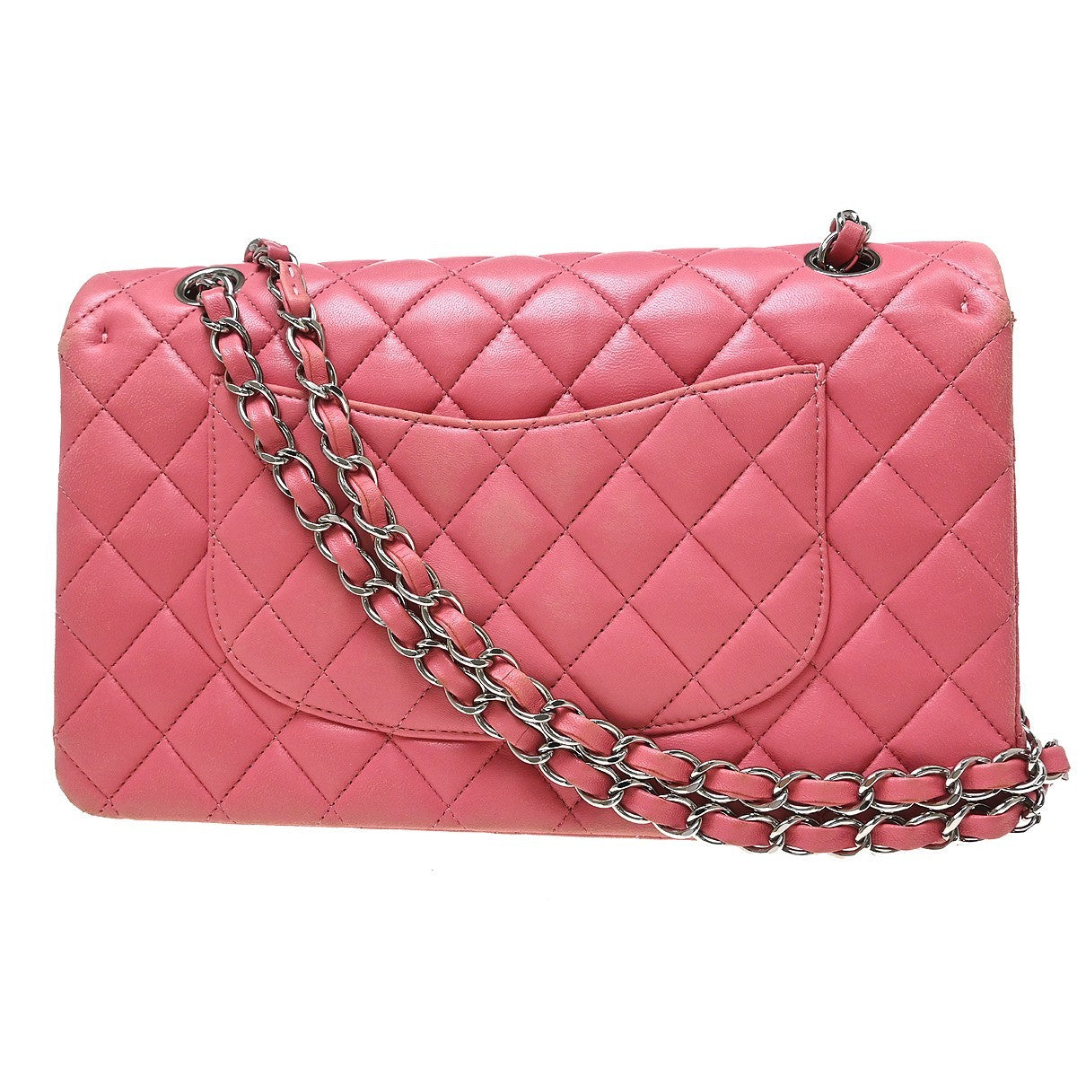 Chanel Timeless - Classic Double Flap Quilted Lambskin Pink Leather Shoulder Bag Bag (Pre-Owned)