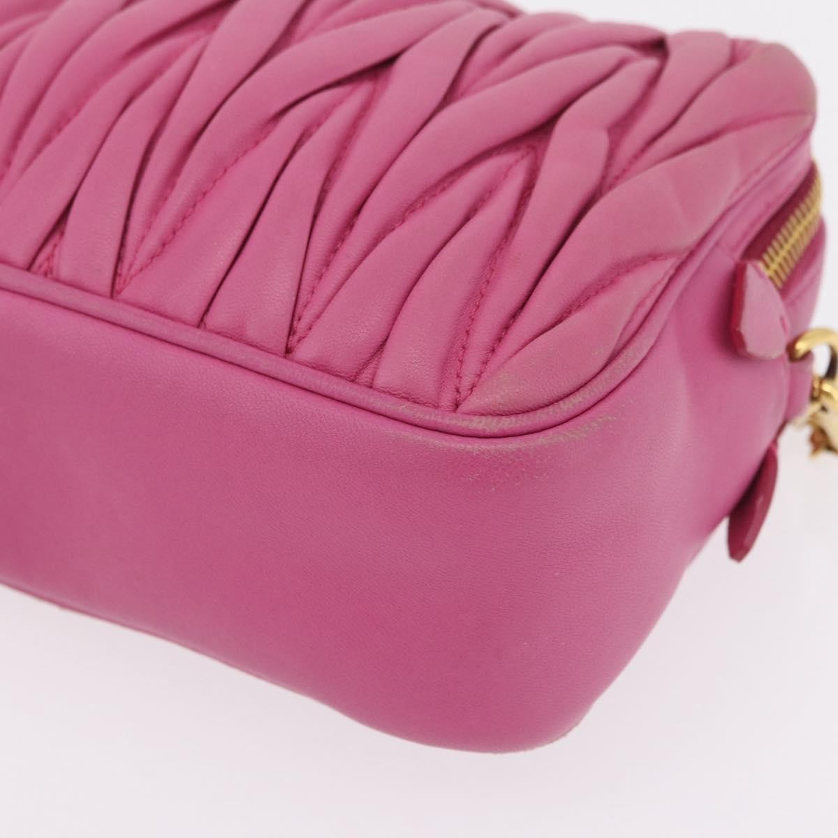 Miu Miu Tech Matelasse Leather Pink Leather Crossbody Bag Bag (Pre-Owned)