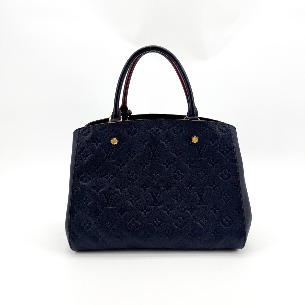 Louis Vuitton Montaigne Monogram Empreinte Leather Navy Leather Handbag (Pre-Owned)