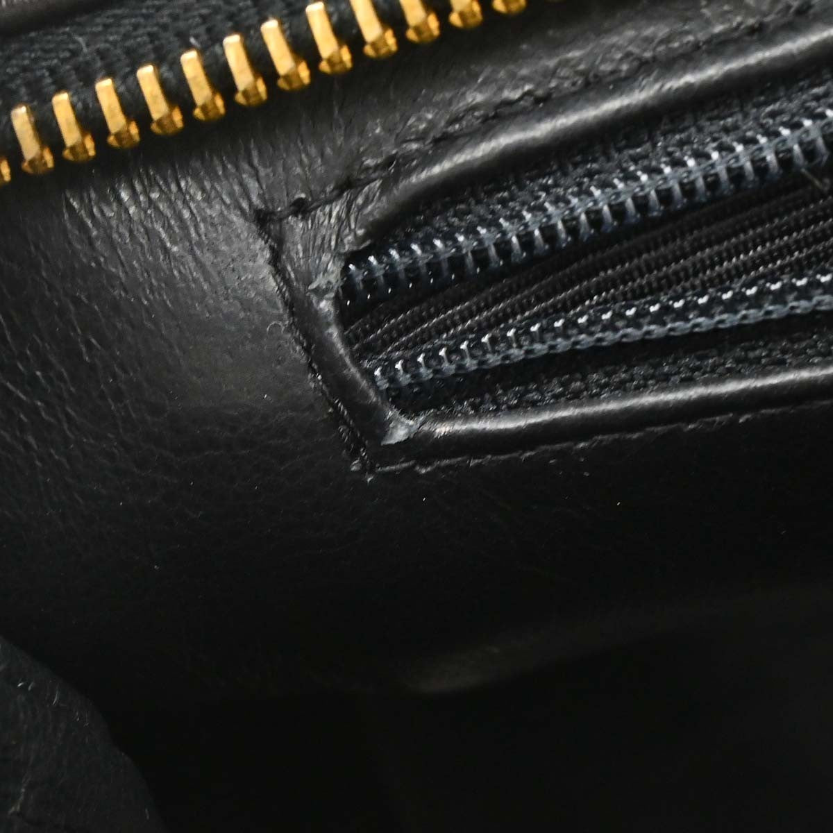 Chanel Vintage Chain Tote Quilted Lambskin Black Leather Tote Bag Bag (Pre-Owned)