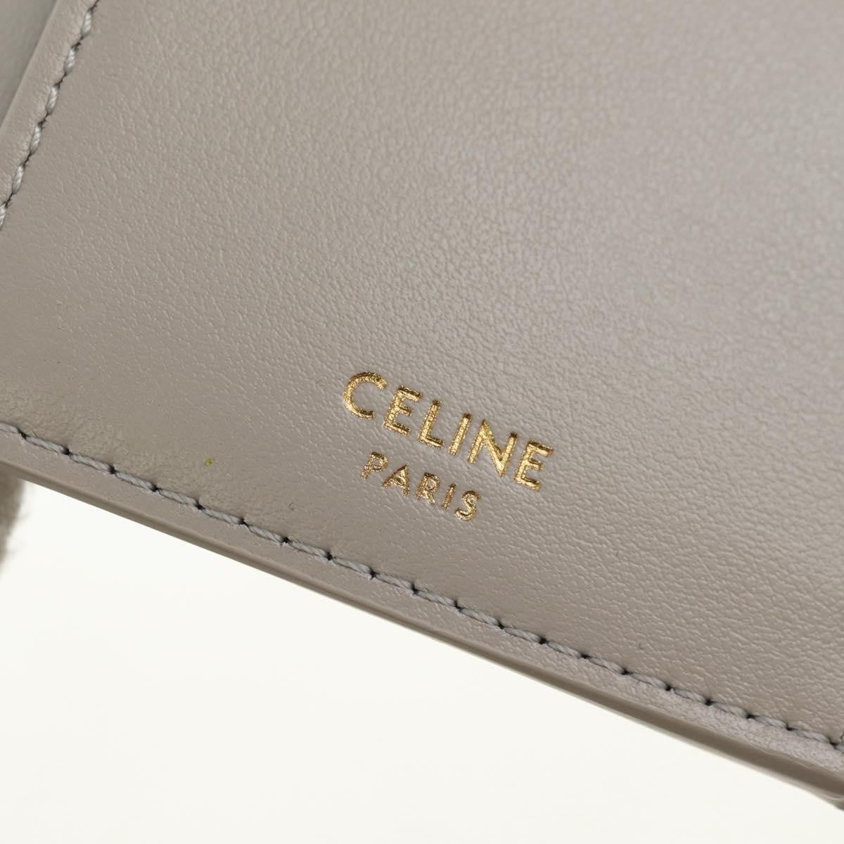 Celine Triomphe Trifold Leather Beige Leather Wallets Accessory (Pre-Owned)