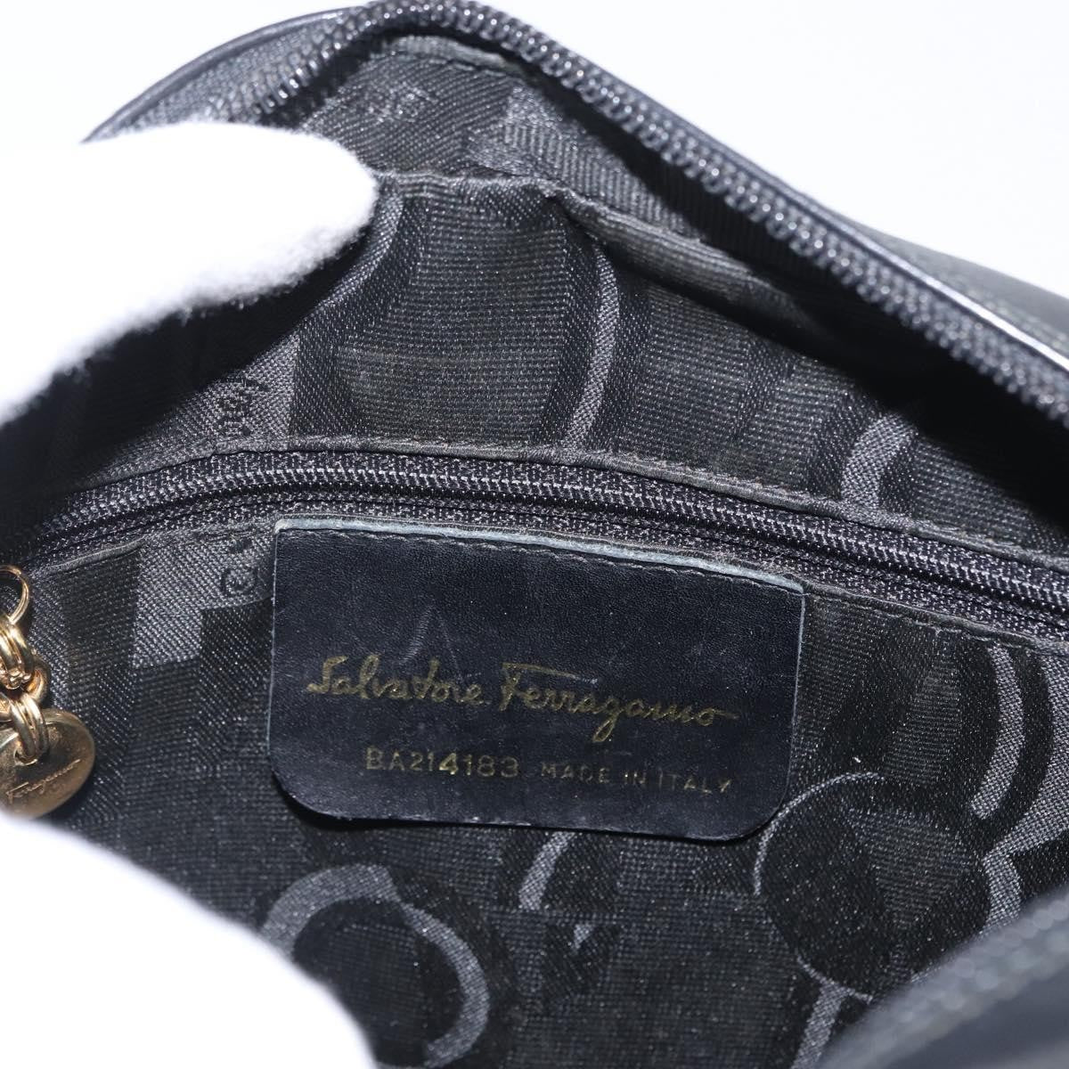 Salvatore Ferragamo Vara Bow Camera Leather Black Leather Shoulder Bag Bag (Pre-Owned)