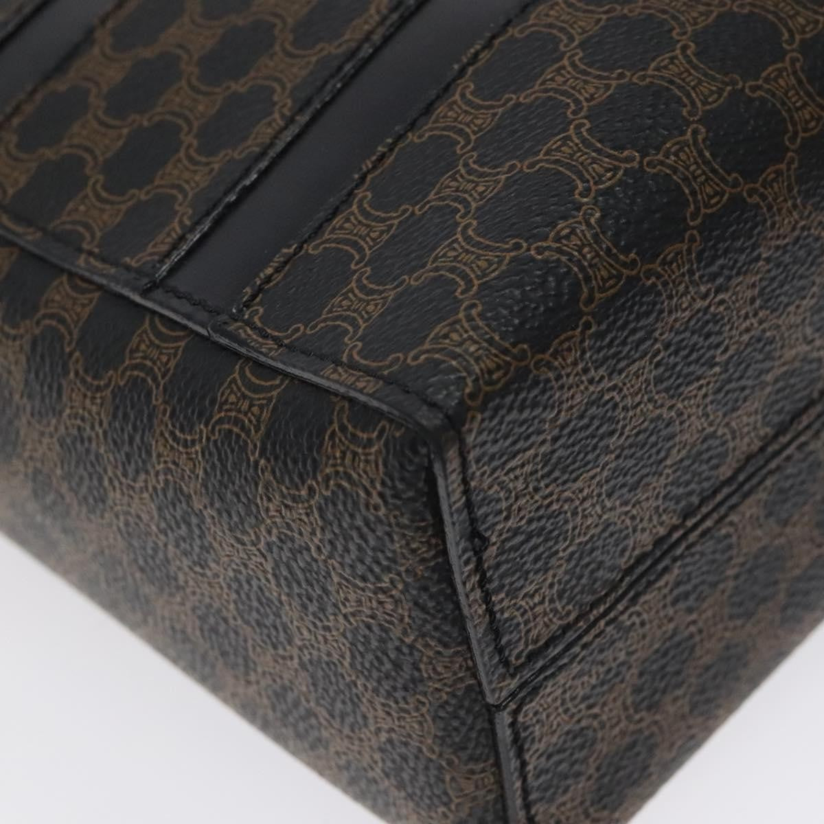 Celine Vintage Macadam Canvas And Leather Black Canvas Shoulder Bag Bag (Pre-Owned)