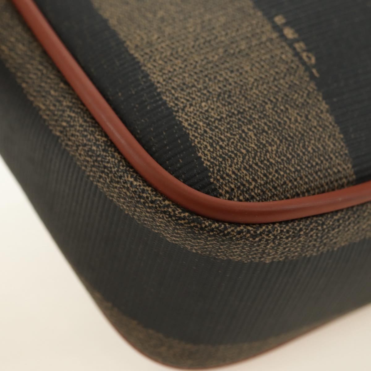 Fendi Vintage Pequin Coated Canvas Brown Canvas Tote Bag Bag (Pre-Owned)