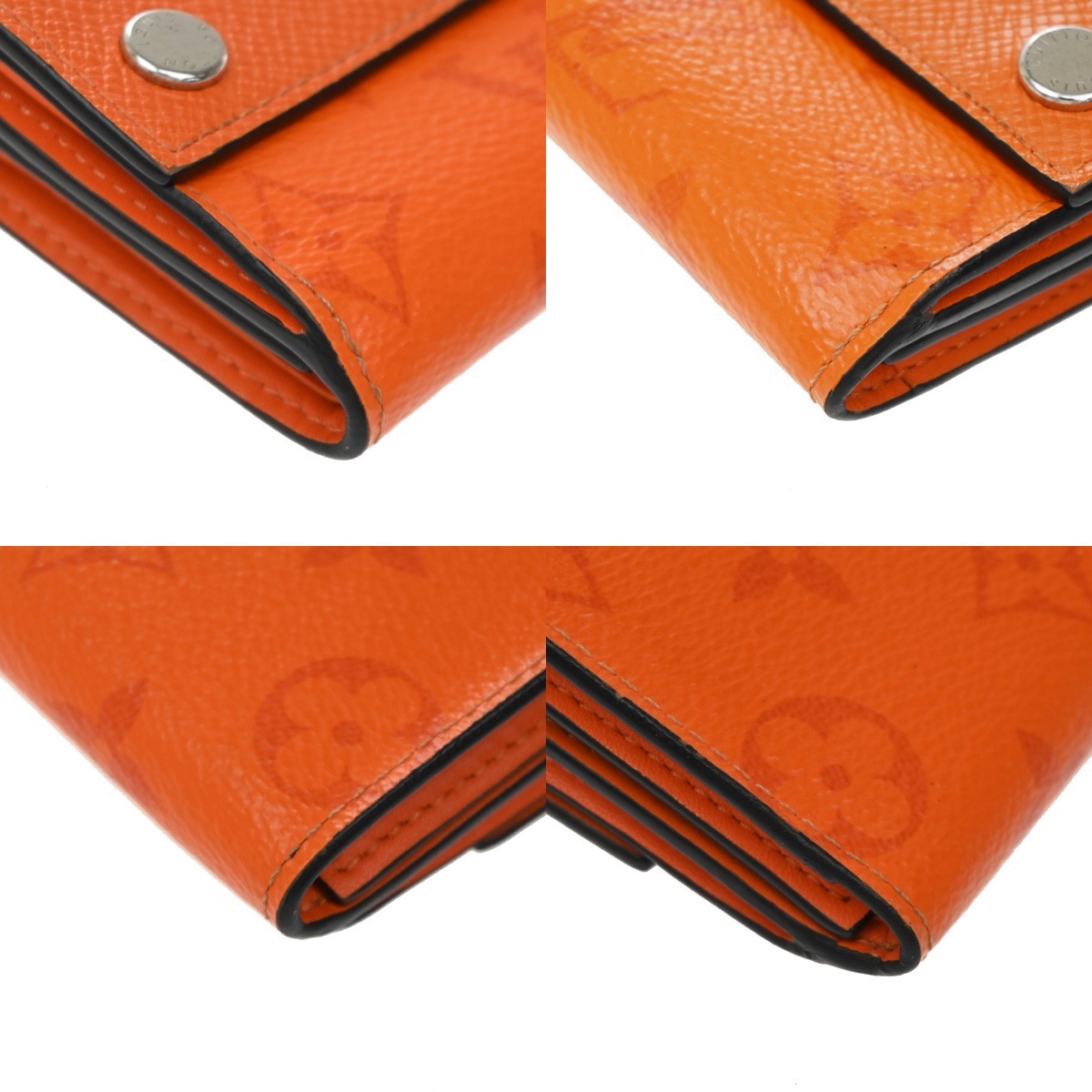 Louis Vuitton Discovery Monogram Taigarama Orange Leather Wallets Accessory (Pre-Owned)