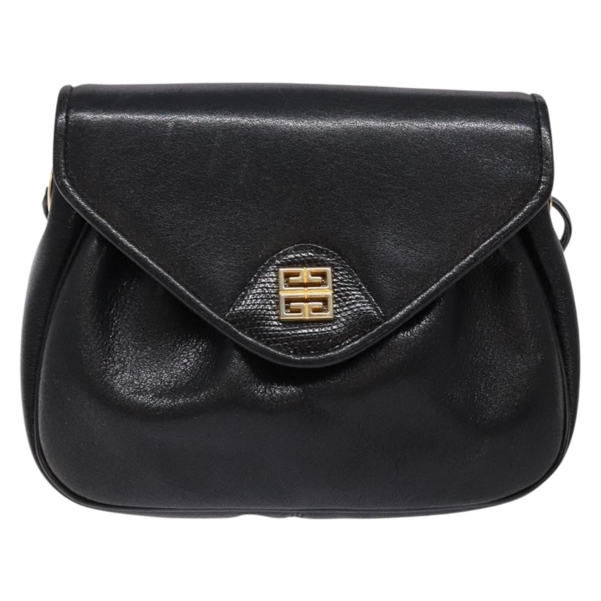 Givenchy Vintage 4G Leather Black Leather Shoulder Bag Bag (Pre-Owned)