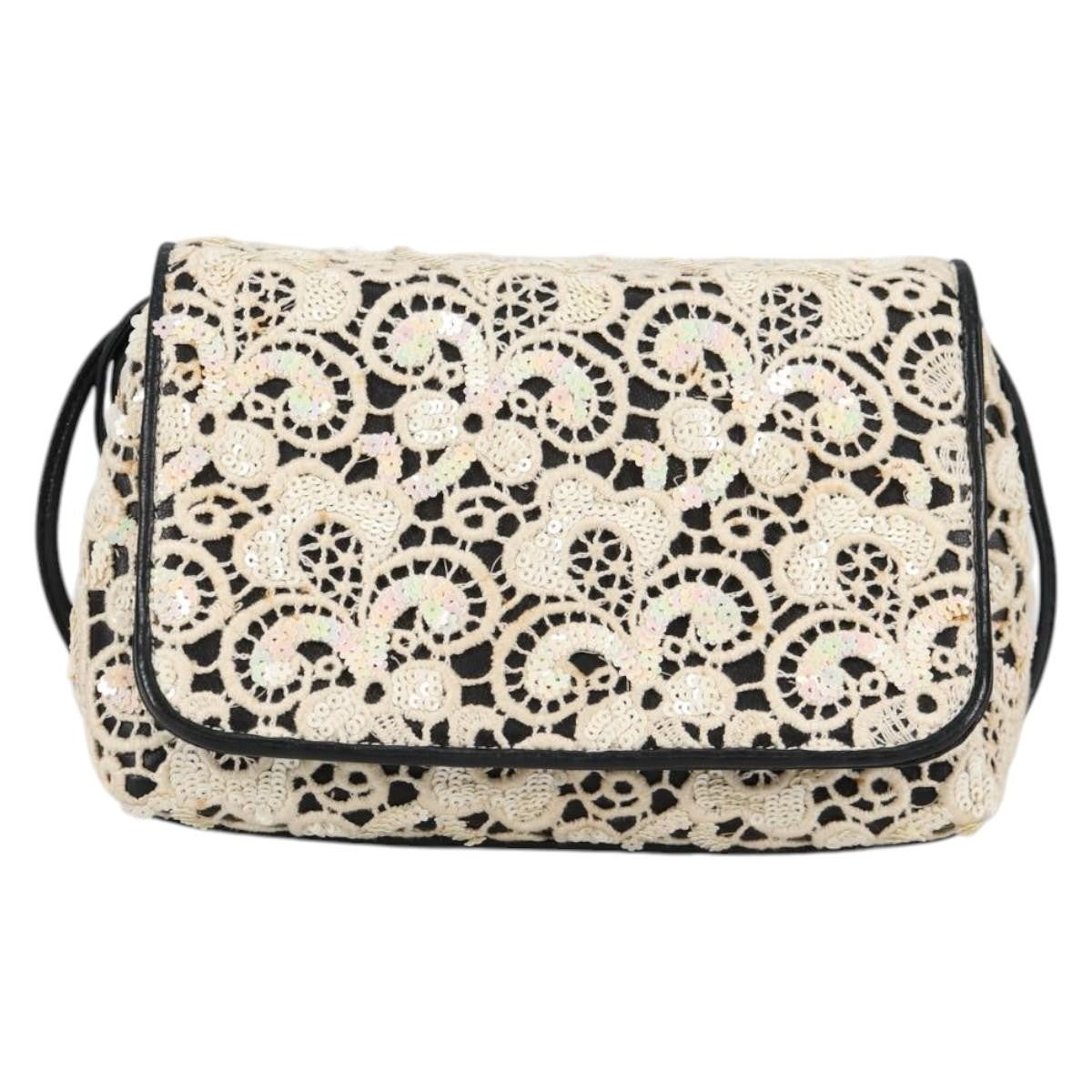 Chanel Floral Cc Flap Quilted Printed Silk White Leather Shoulder Bag Bag (Pre-Owned)