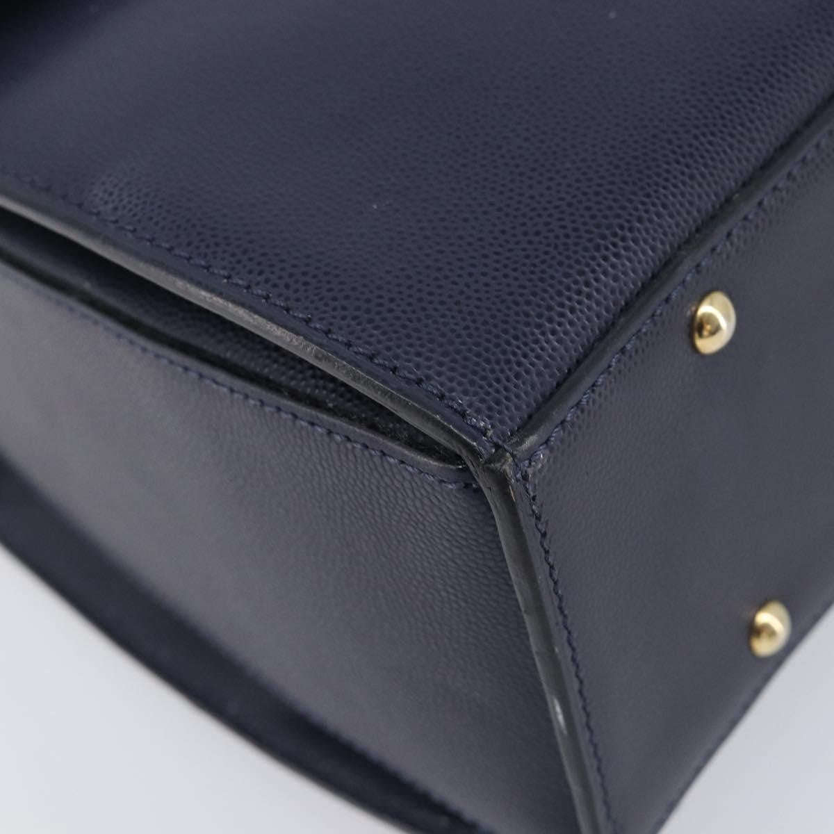 Celine Handbag Leather Navy Leather Handbag (Pre-Owned)