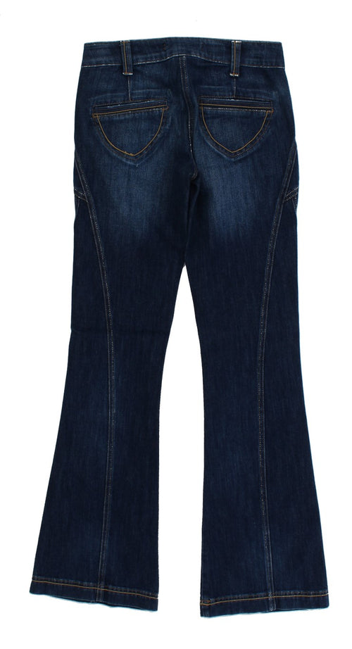 Cavalli Blue Cotton Stretch Low Waist Women's Jeans